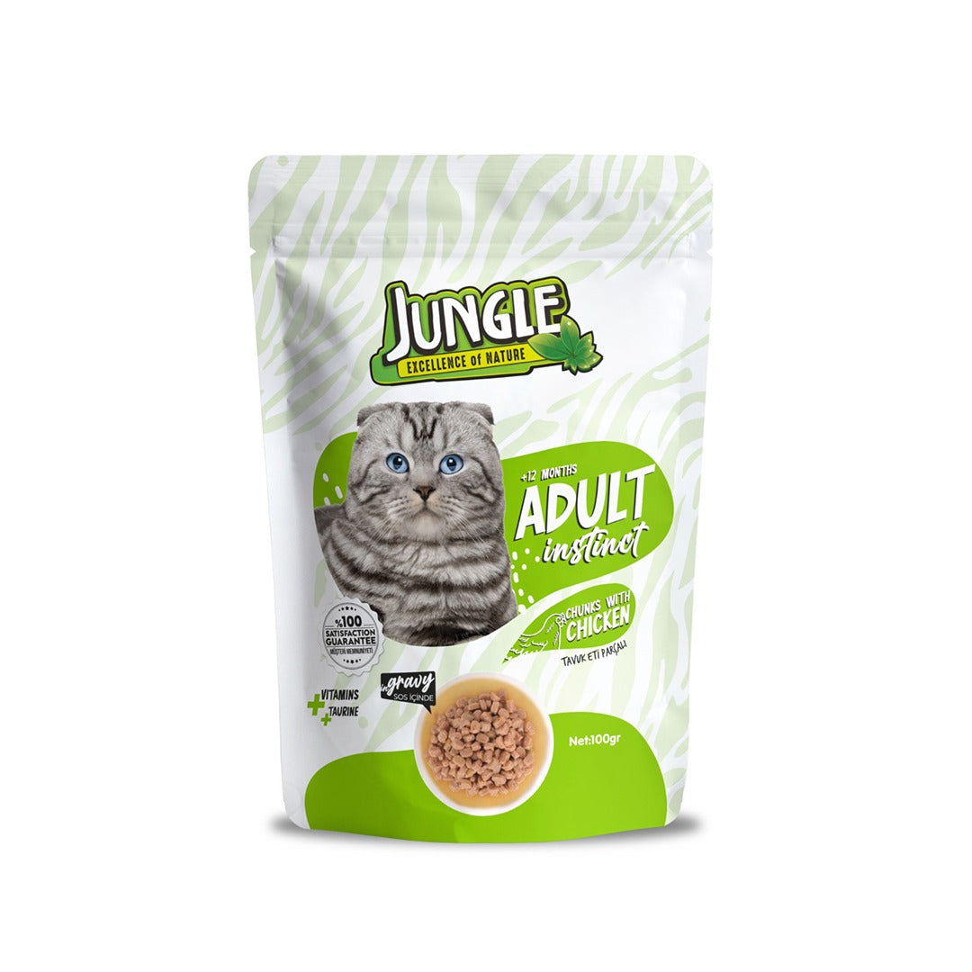 Jungle Adult Cats with Chicken in Gravy